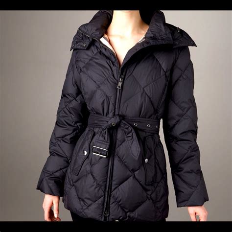 burberry brit belted puffer coat with hood|Burberry reversible puffer.